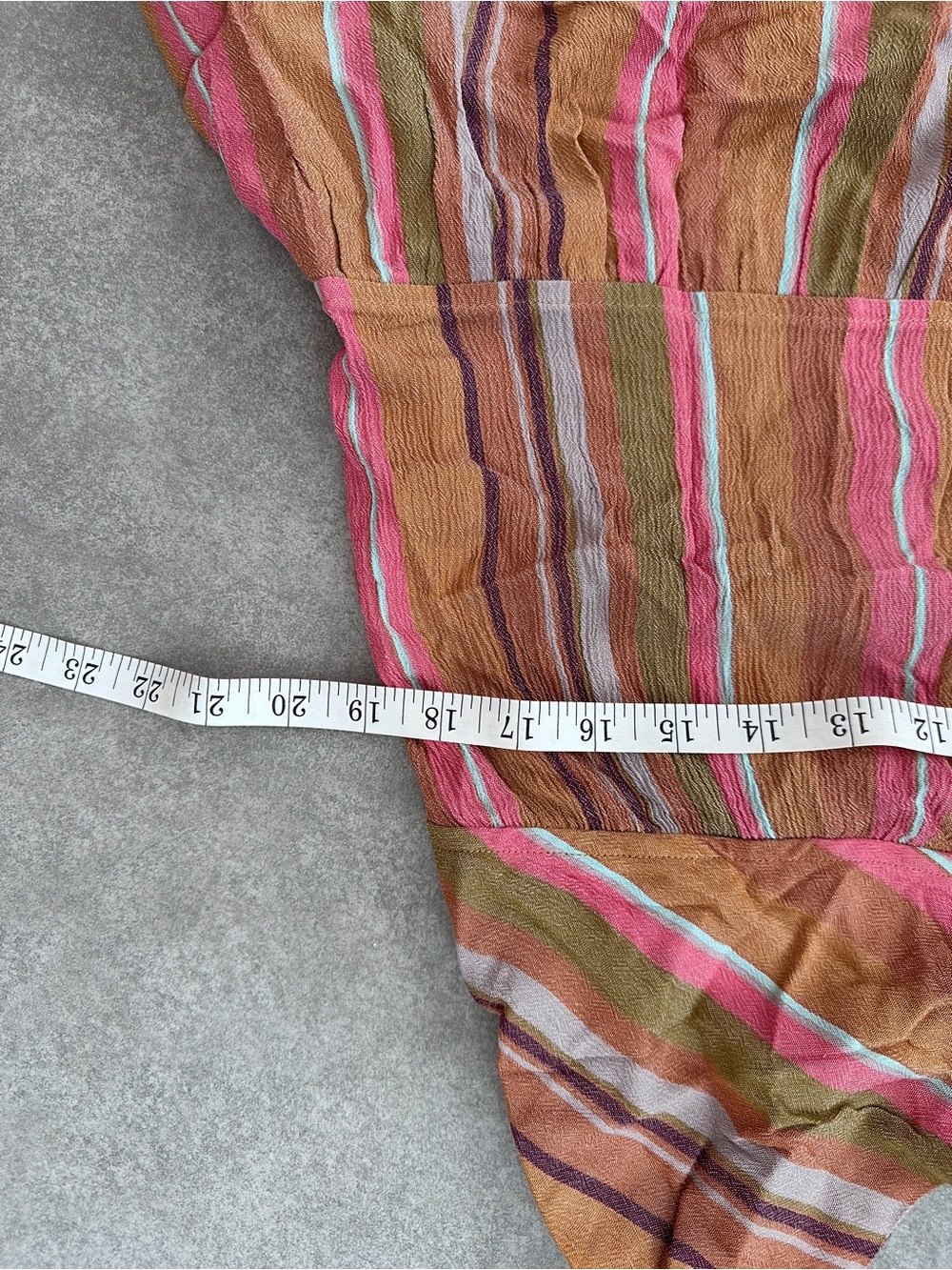 Prana Striped Pink and Orange Tiered Maxi Dress with Spaghetti Straps - Picture 6 of 9